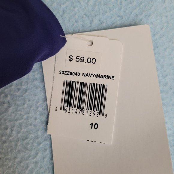 47. Christina navy blue skirted bikini bottom. Size 10. NWT - Picture 5 of 7